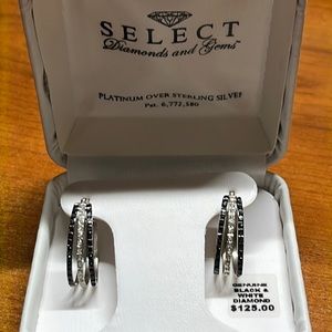 Black and White Diamond Earrings